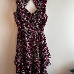 WHITE HOUSE BLACK MARKET: Multi floral print dress